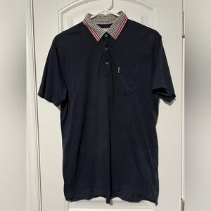 Ben Sherman Navy Polo with Checkered Collar